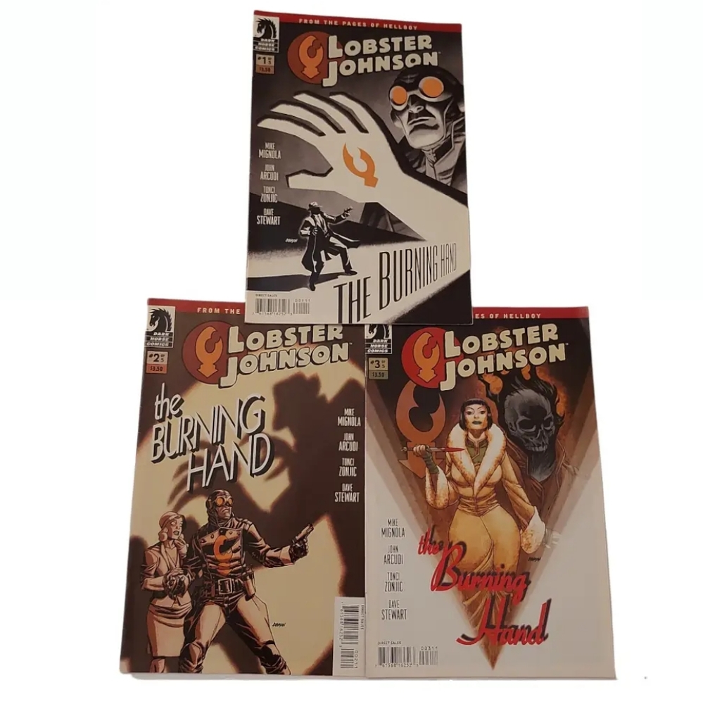 3x Lobster Johnson Comics- Dark Horse Comics- Mike Mignola Illustrations
